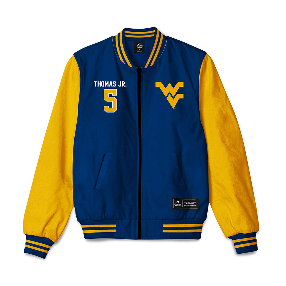 West Virginia - NCAA Men's Basketball : DJ Thomas Jr. - Bomber Jacket-0