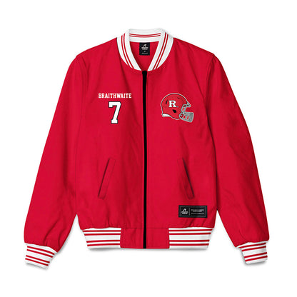 Rutgers - NCAA Football : Dylan Braithwaite - Bomber Jacket