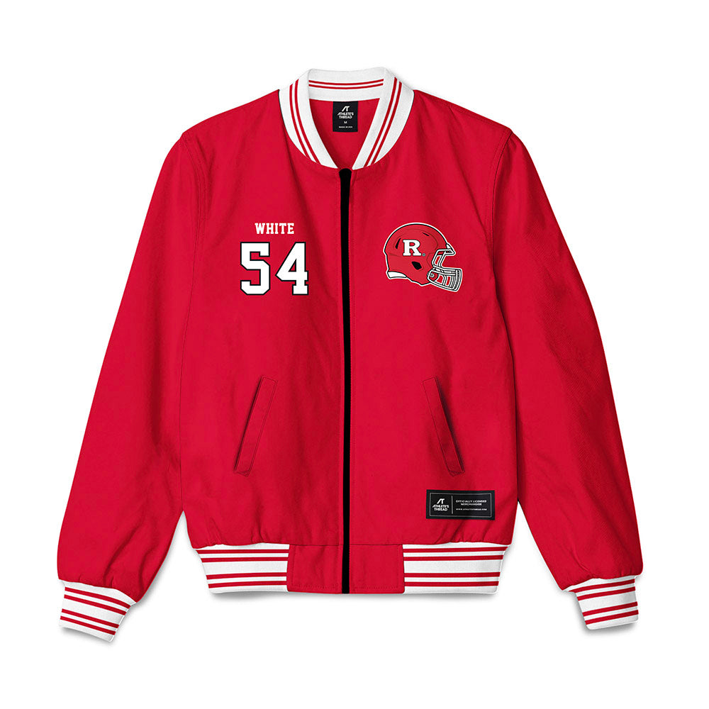 Rutgers - NCAA Football : Taj White - Bomber Jacket-0