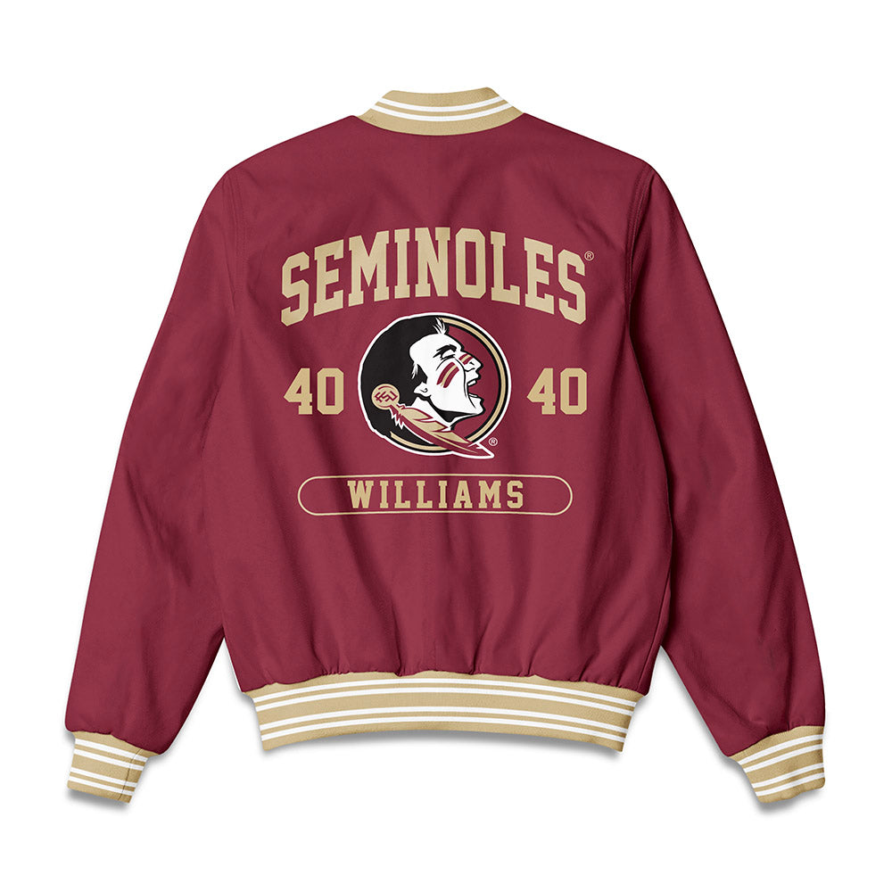 FSU - NCAA Football : Amaree Williams - Bomber Jacket-1