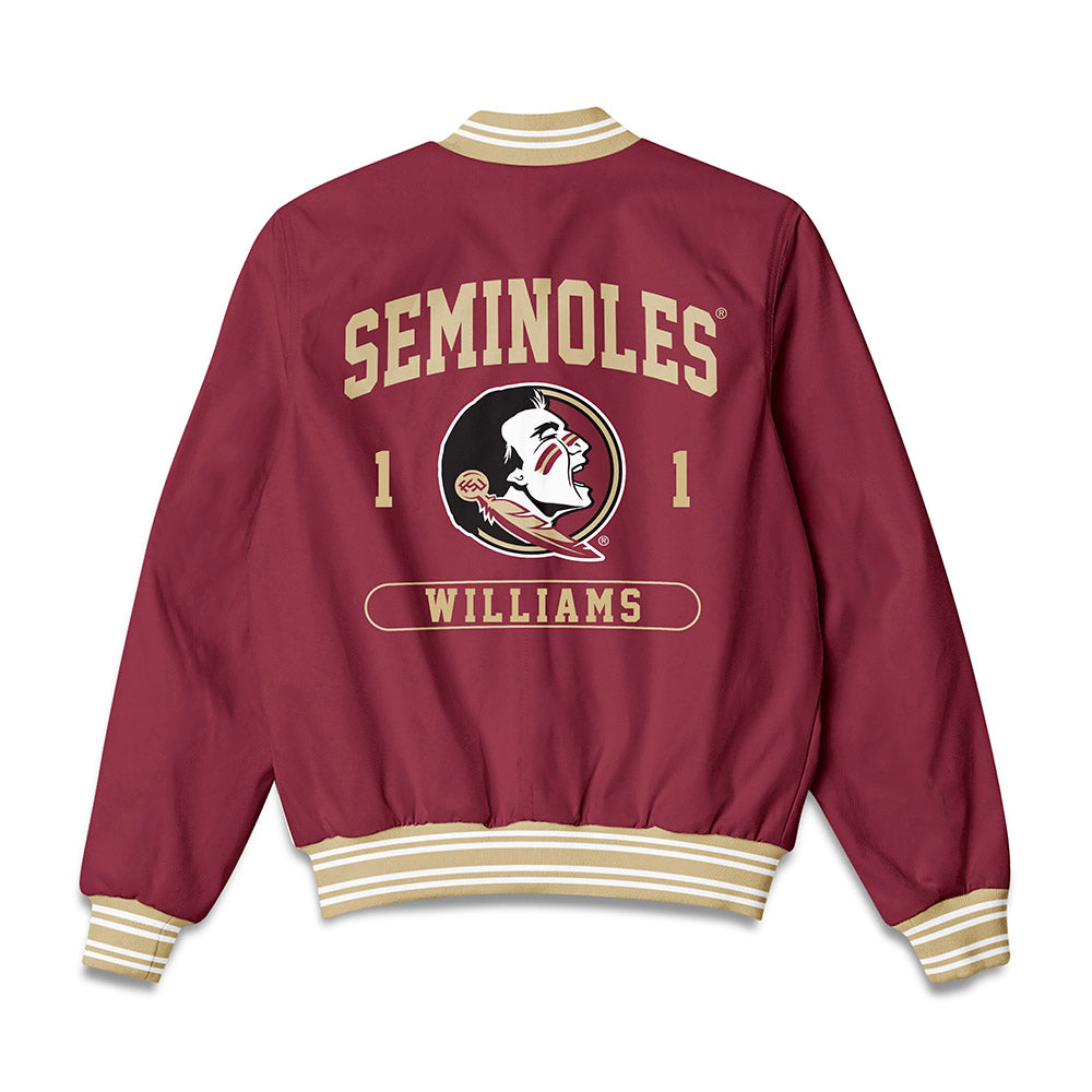 FSU - NCAA Baseball : Chase Williams - Bomber Jacket-1