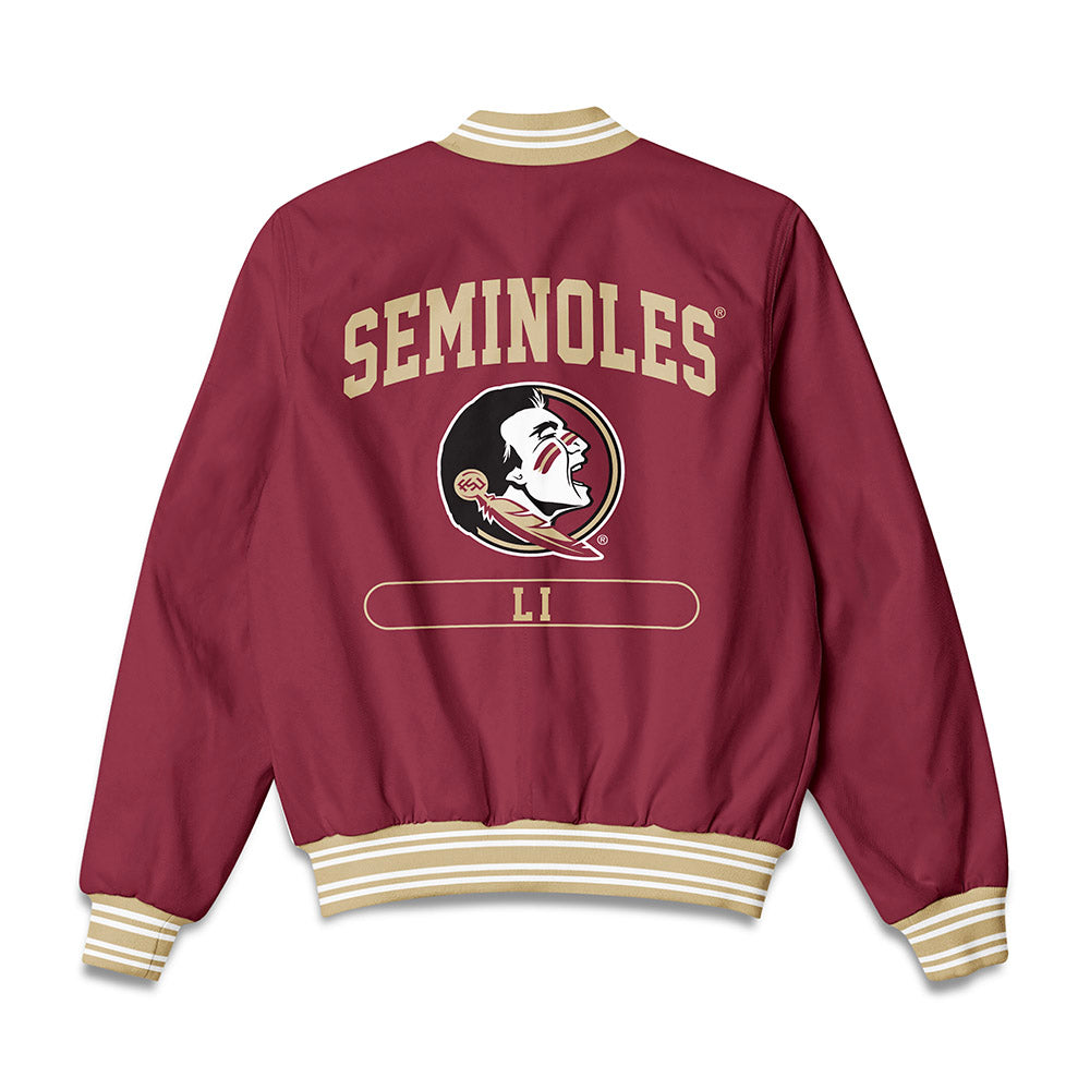 FSU - NCAA Women's Tennis : Tina Li - Bomber Jacket-1