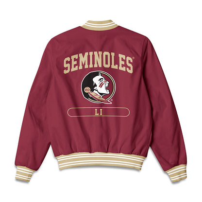 FSU - NCAA Women's Tennis : Tina Li - Bomber Jacket-1