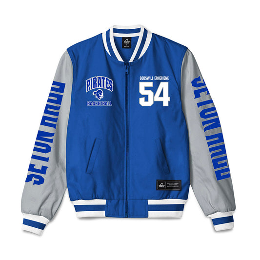 Seton Hall - NCAA Men's Basketball : Godswill Erheriene - Bomber Jacket-0