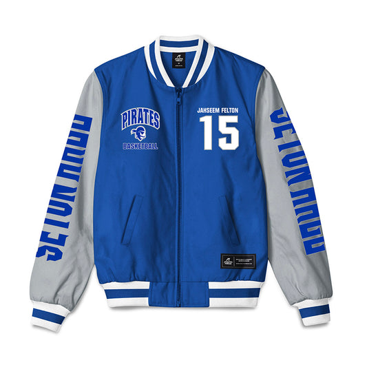 Seton Hall - NCAA Men's Basketball : Jahseem Felton - Bomber Jacket-0