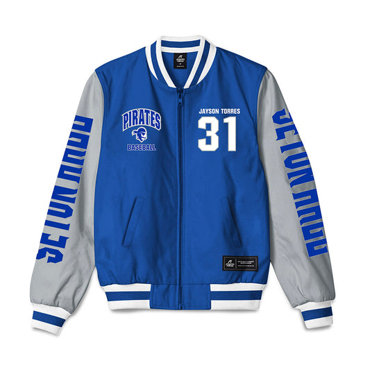 Seton Hall - NCAA Baseball : Jayson Torres - Bomber Jacket-0