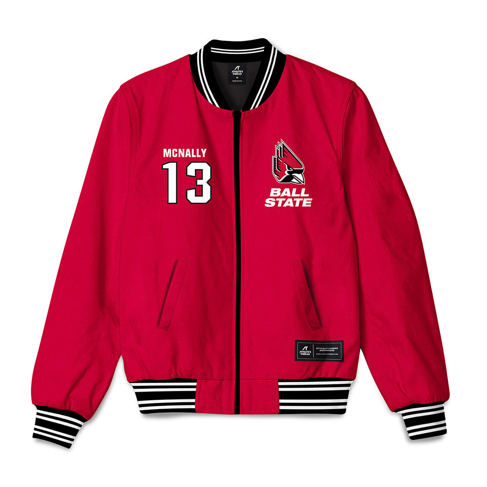 Ball State - NCAA Softball : Ava McNally - Bomber Jacket-0