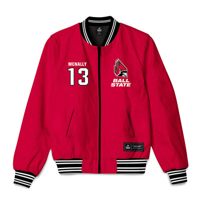 Ball State - NCAA Softball : Ava McNally - Bomber Jacket-0