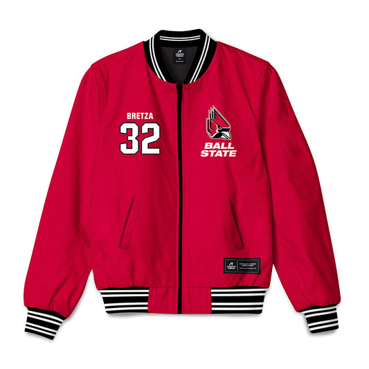 Ball State - NCAA Baseball : Zander Bretza - Bomber Jacket-0