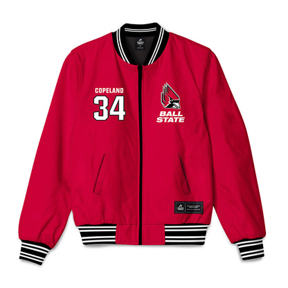 Ball State - NCAA Men's Basketball : Preston Copeland - Bomber Jacket-0
