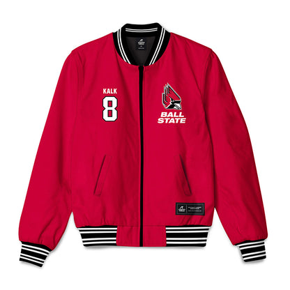 Ball State - NCAA Baseball : Max Kalk - Bomber Jacket