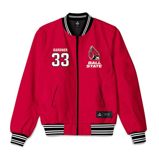 Ball State - NCAA Baseball : Patrick Gardner - Bomber Jacket-0