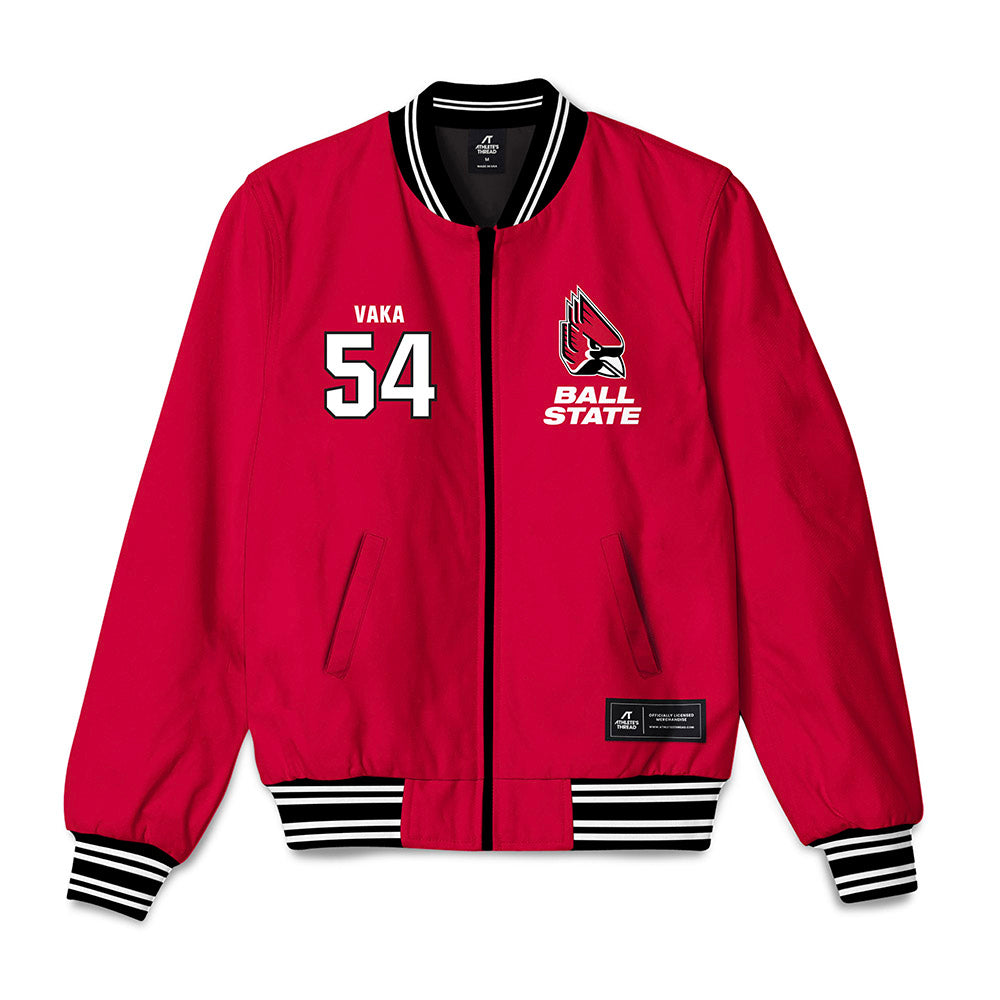 Ball State - NCAA Football : Spencer Vaka - Bomber Jacket-0