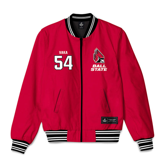 Ball State - NCAA Football : Spencer Vaka - Bomber Jacket-0