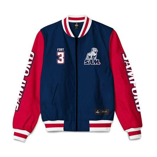 Samford - NCAA Men's Basketball : Trey Fort - Bomber Jacket-0