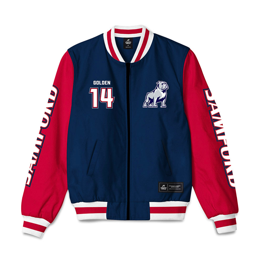 Samford - NCAA Women's Volleyball : Greer Golden - Bomber Jacket-0