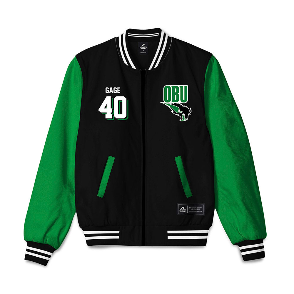 OKBU - NCAA Football : Trevor Gage - Bomber Jacket-0