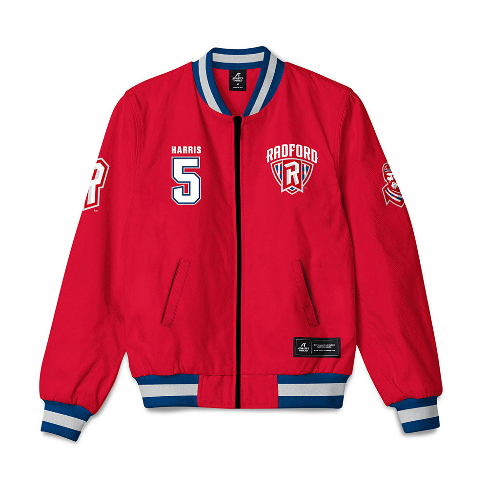 Radford - NCAA Men's Basketball : josiah harris - Bomber Jacket