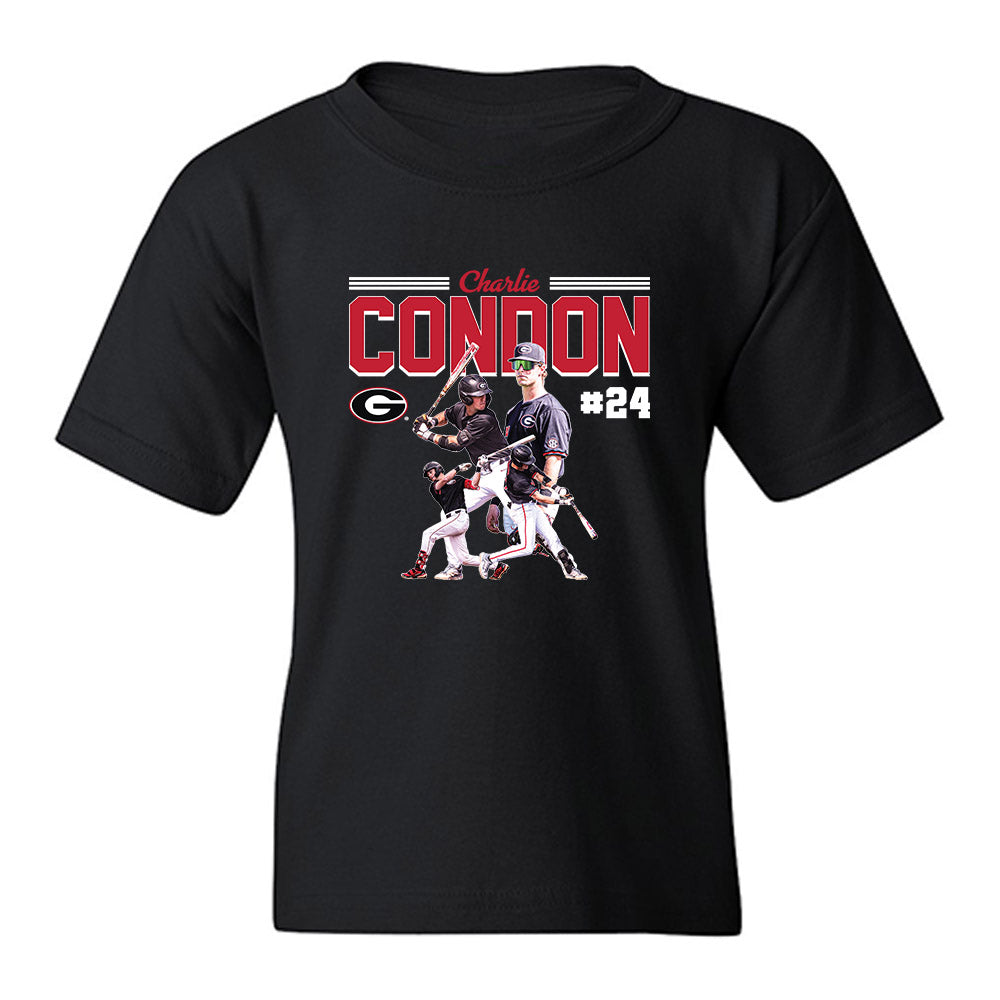 Georgia - NCAA Baseball : Charlie Condon - Player Collage Youth T-Shirt-0