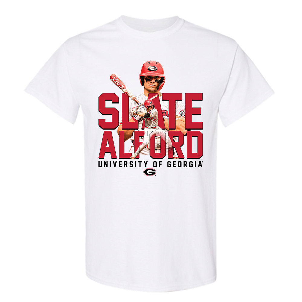 Georgia - NCAA Baseball : Slate Alford - Player Collage T-Shirt-0