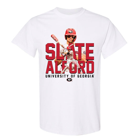 Georgia - NCAA Baseball : Slate Alford - Player Collage T-Shirt-0