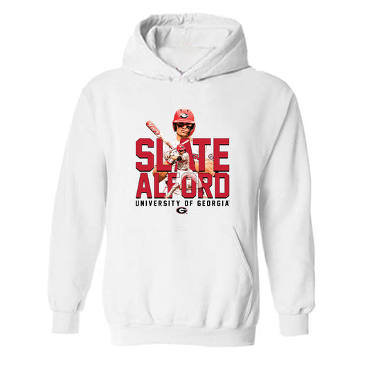 Georgia - NCAA Baseball : Slate Alford - Player Collage Hooded Sweatshirt-0