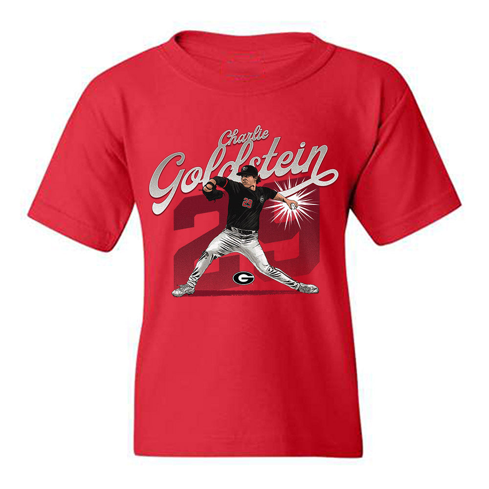 Georgia - NCAA Baseball : Charlie Goldstein - Caricature Youth T-Shirt-0