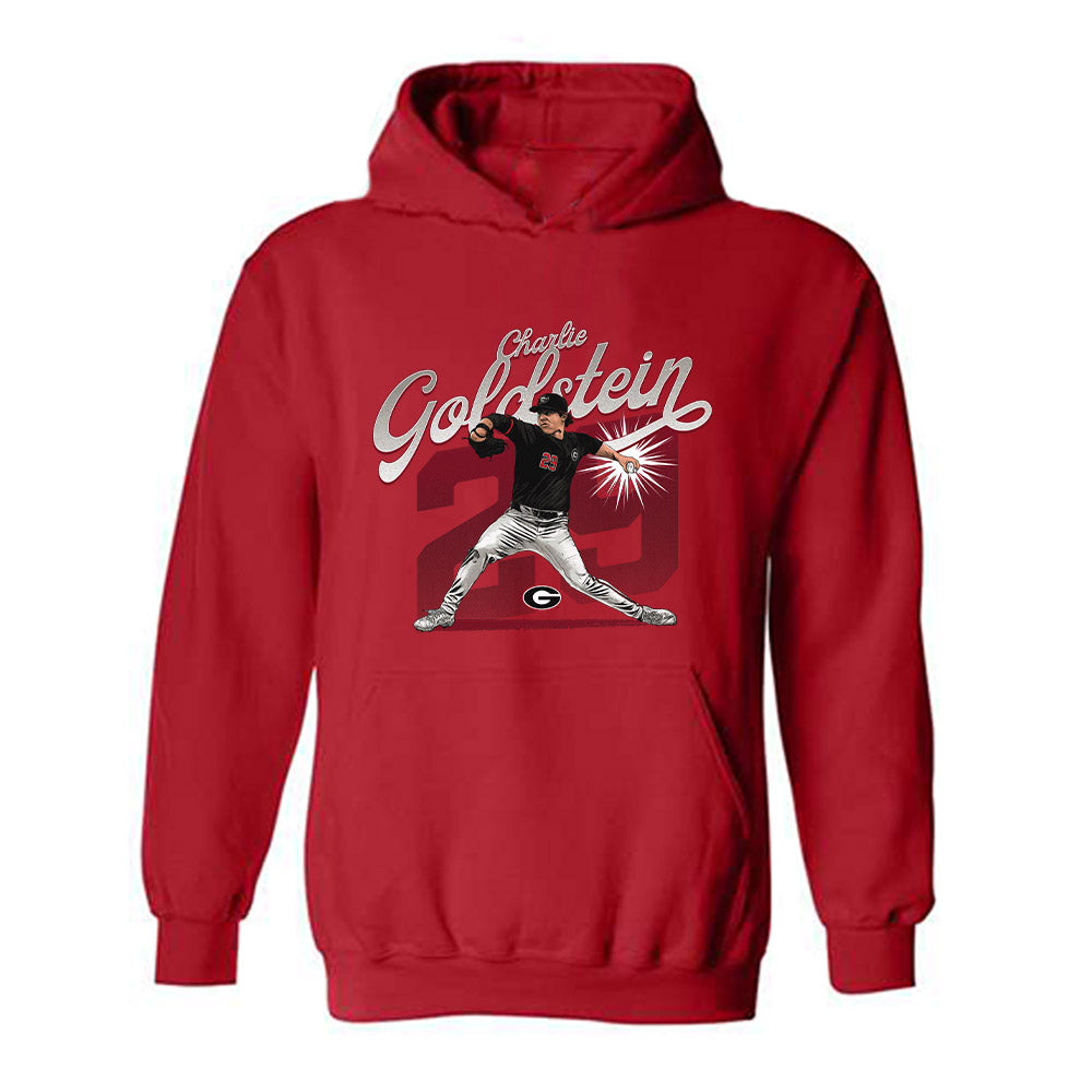 Georgia - NCAA Baseball : Charlie Goldstein - Caricature Hooded Sweatshirt-0