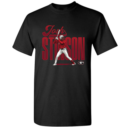 Georgia - NCAA Baseball : Josh Stinson - Caricature T-Shirt-0