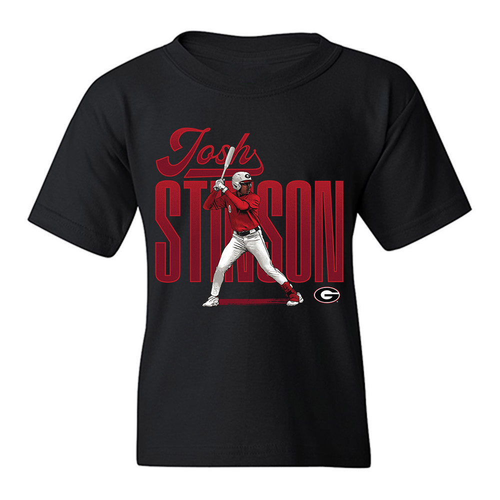 Georgia - NCAA Baseball : Josh Stinson - Caricature Youth T-Shirt-0