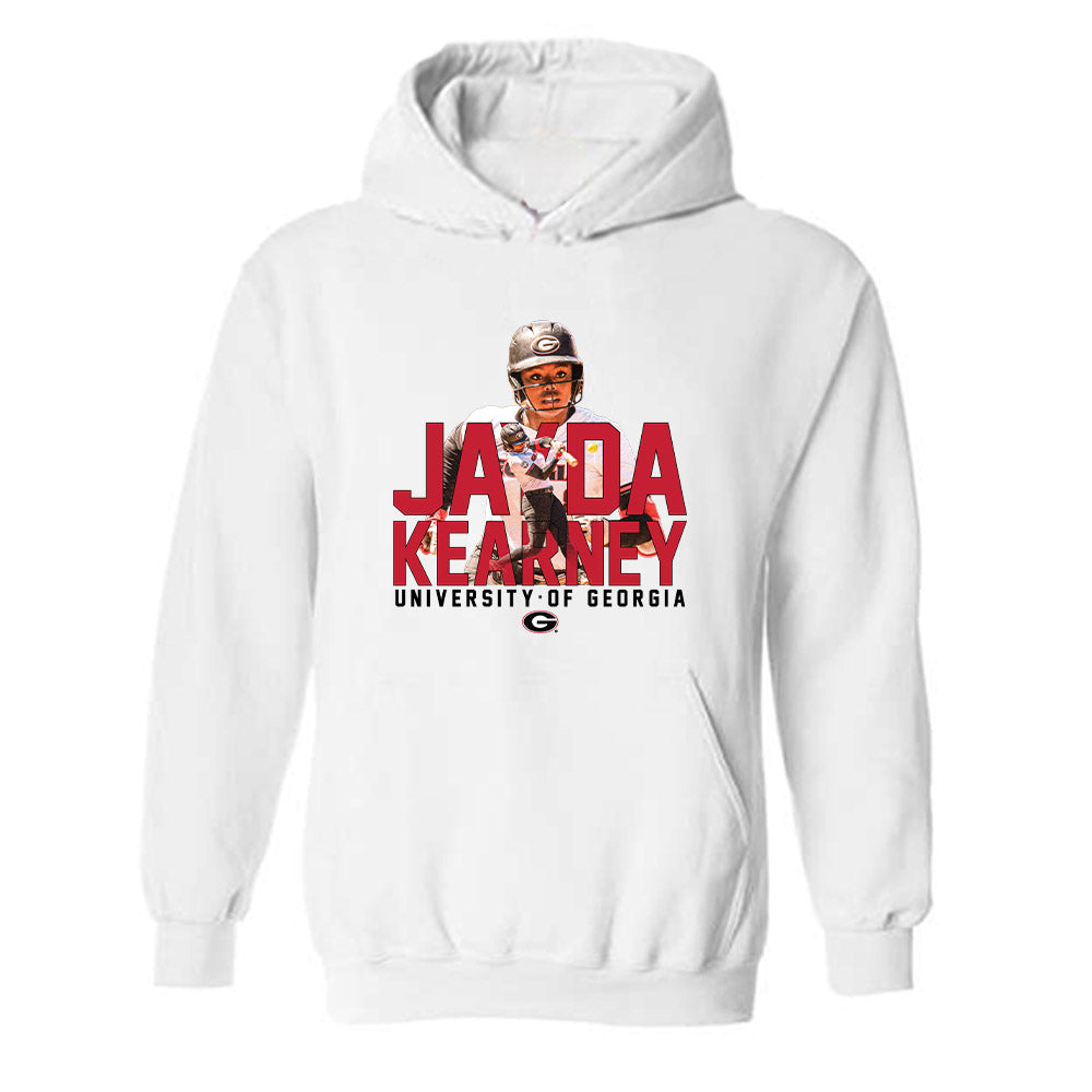 Georgia - NCAA Softball : Jayda Kearney - Player Collage Hooded Sweatshirt-0