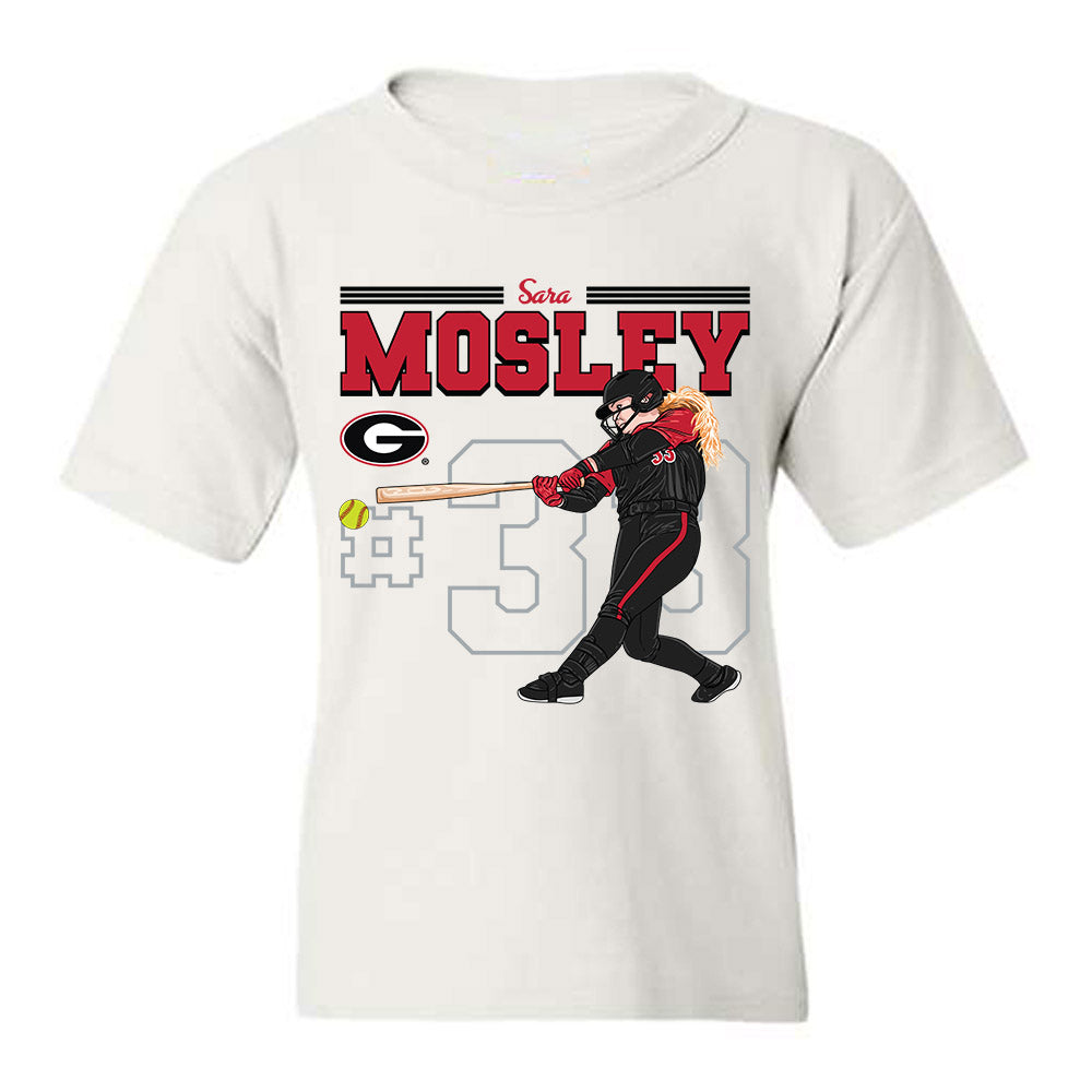 Georgia - NCAA Softball : Sara Mosley - Caricature Youth T-Shirt-0