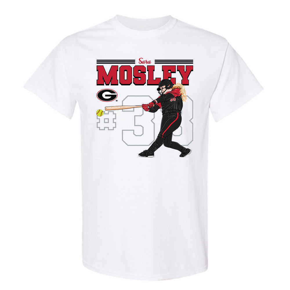 Georgia - NCAA Softball : Sara Mosley - Caricature T-Shirt-0