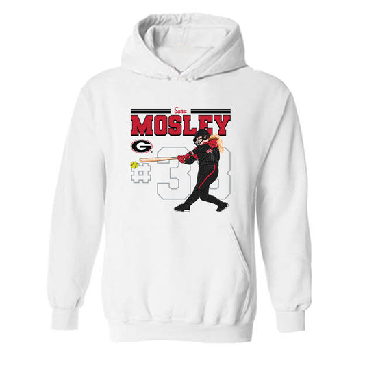 Georgia - NCAA Softball : Sara Mosley - Caricature Hooded Sweatshirt-0