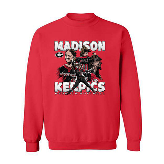 Georgia - NCAA Softball : Madison Kerpics - Player Collage Crewneck Sweatshirt-0