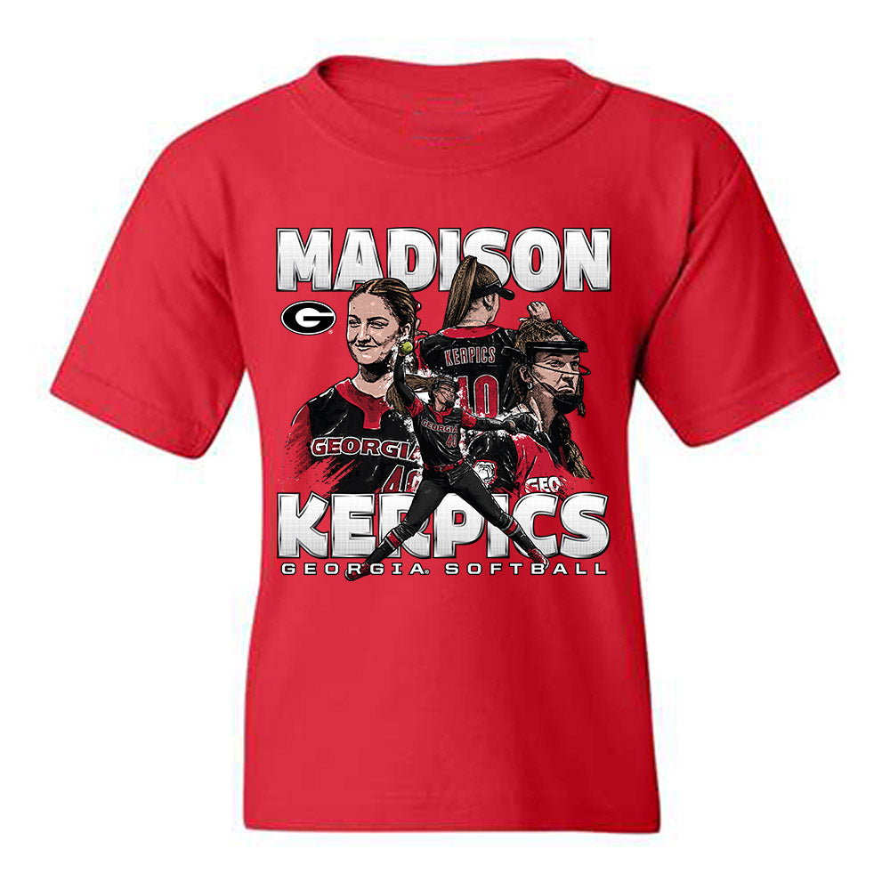 Georgia - NCAA Softball : Madison Kerpics - Player Collage Youth T-Shirt-0