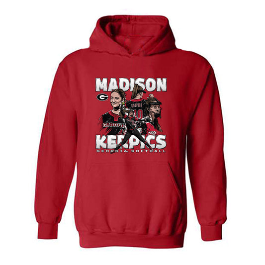 Georgia - NCAA Softball : Madison Kerpics - Player Collage Hooded Sweatshirt-0