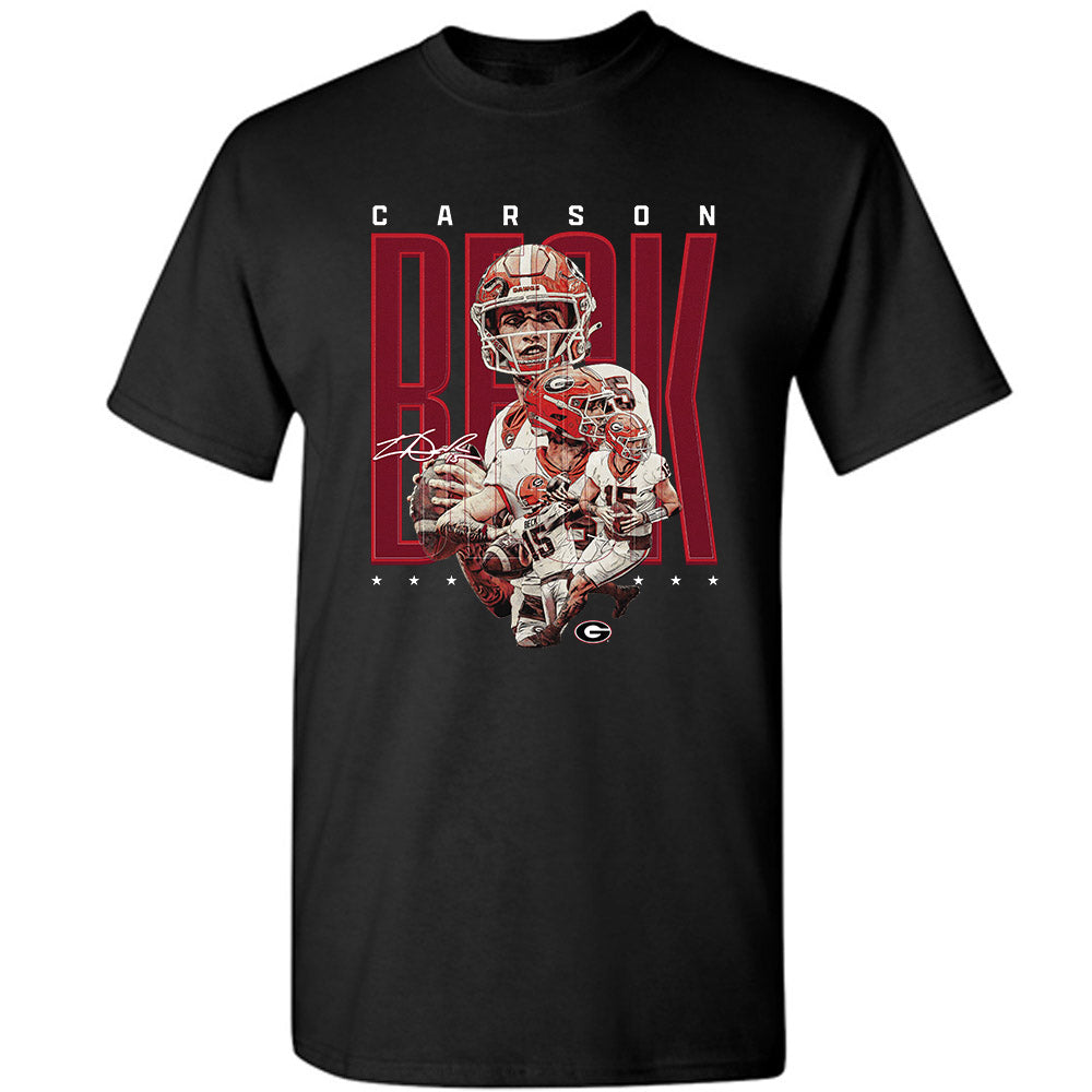 Georgia - NCAA Football : Carson Beck - Player Collage T-Shirt-0