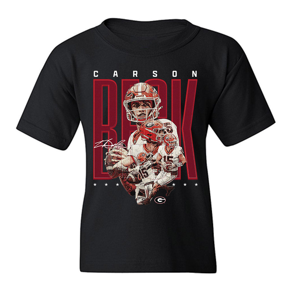 Georgia - NCAA Football : Carson Beck - Player Collage Youth T-Shirt-0