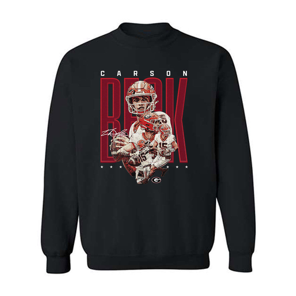 Georgia - NCAA Football : Carson Beck - Player Collage Crewneck Sweatshirt-0