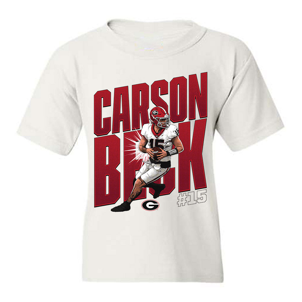 Georgia - NCAA Football : Carson Beck - Caricature Youth T-Shirt-0