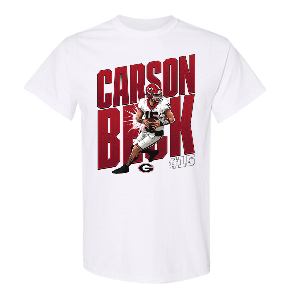 Georgia - NCAA Football : Carson Beck - Caricature T-Shirt-0