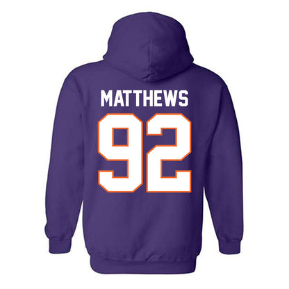 Clemson - NCAA Football : Levi Matthews - Classic Shersey Hooded Sweatshirt-1