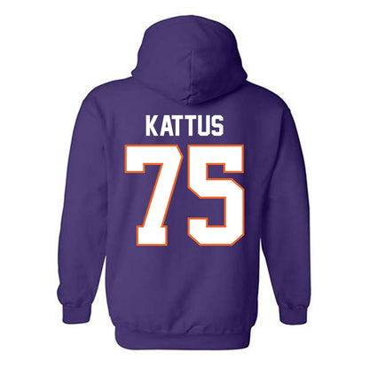 Clemson - NCAA Football : Tucker Kattus - Classic Shersey Hooded Sweatshirt-1