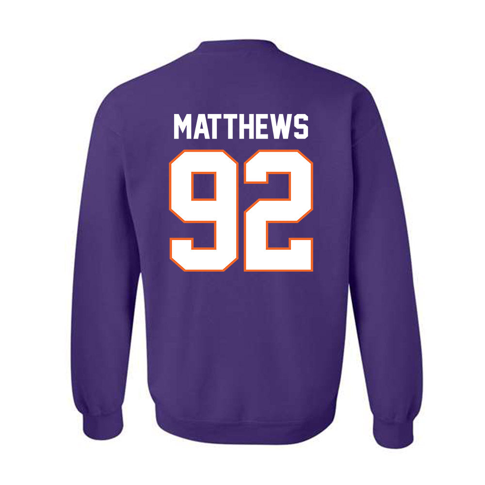 Clemson - NCAA Football : Levi Matthews - Classic Shersey Crewneck Sweatshirt-1