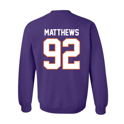 Clemson - NCAA Football : Levi Matthews - Classic Shersey Crewneck Sweatshirt-1