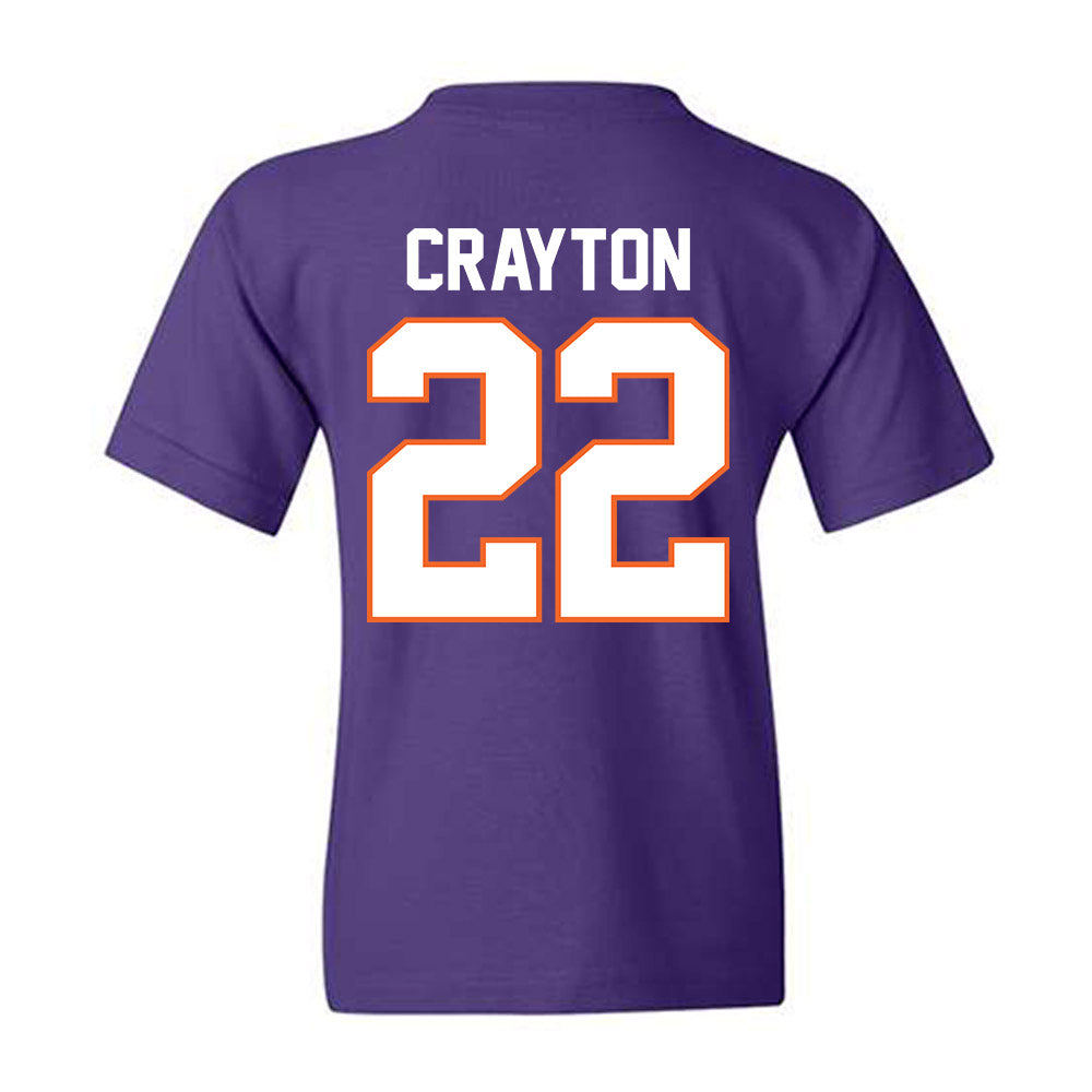 Clemson - NCAA Football : Dee Crayton - Classic Shersey Youth T-Shirt-1