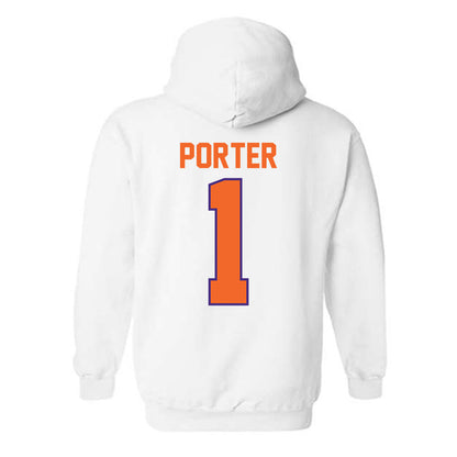 Clemson - NCAA Men's Basketball : Jestin Porter - Classic Shersey Hooded Sweatshirt-1