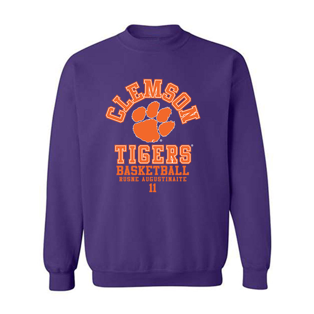 Clemson - NCAA Women's Basketball : Rusne Augustinaite - Classic Fashion Shersey Crewneck Sweatshirt-0