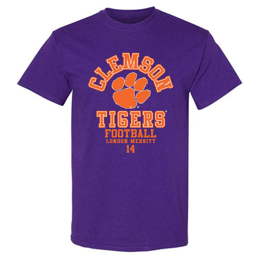 Clemson - NCAA Football : London Merritt - Classic Fashion Shersey T-Shirt-0